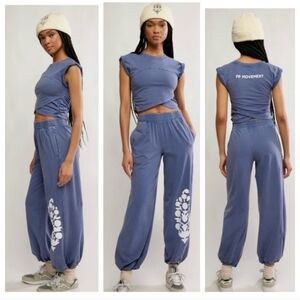 NWT FP Movement Hot Shot Logo Crossover Set Blue Indigo